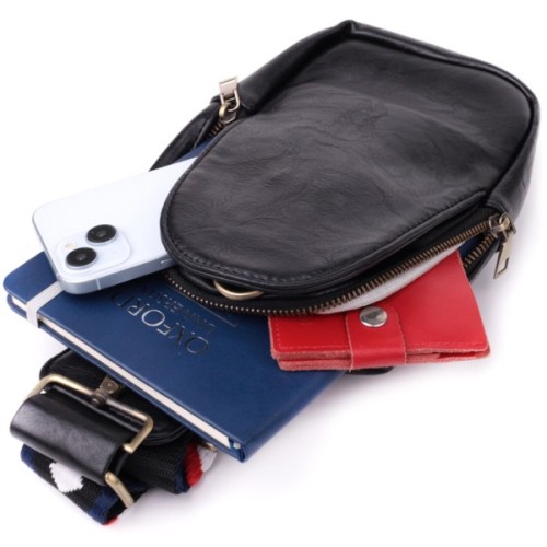 Сумка Vintage Жіноча слінг через плече з екошкіри Чорна (sale_15117)