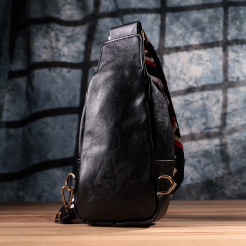 Сумка Vintage Жіноча слінг через плече з екошкіри Чорна (sale_15117)