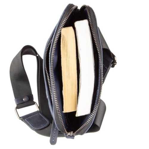 Сумка Shvigel З вінтажної шкіри Синя (11179)