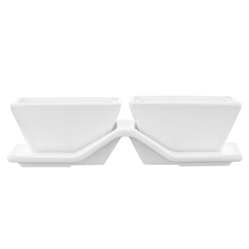 Соусниця Ardesto Набір для закусок, 3 предмети, порцеляна, білий (AR3750)