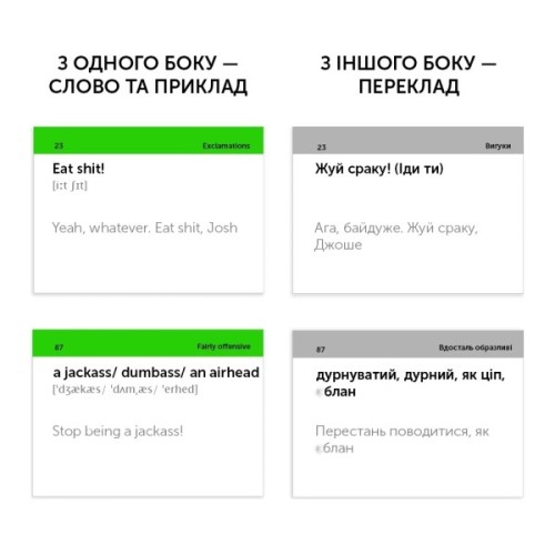 Навчальний набір English Student Картки для вивчення англійської мови Slang 18+, українська (591225982)