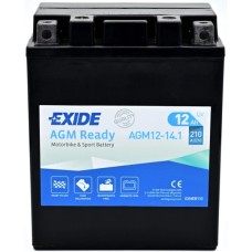 Акумулятор автомобільний EXIDE Мото Ready AGM 12Ah (+/-) (210EN) (AGM12-14.1)