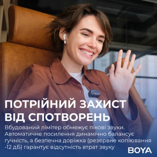 Мікрофон Boya MIC 2-02 Type-C/TRS Black (MIC 2-02)