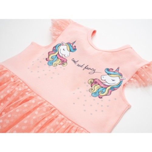 Плаття дитяче POP FASHION з фатиновою спідницею з однорогами (6831-116G-peach)