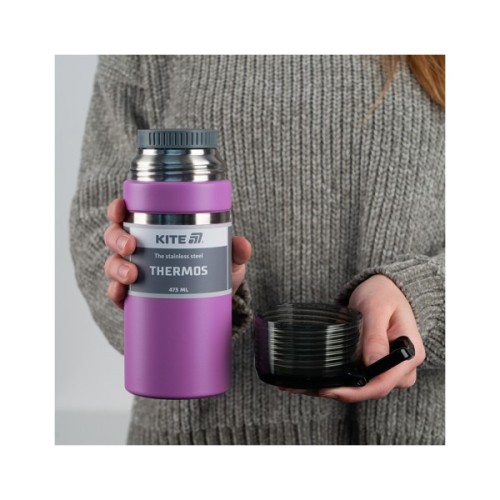 Термос Kite 473 мл фіолетовий (K25-320-3)