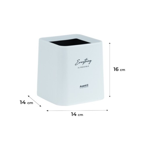 Кошик для паперів Axent Настільний контейнер для сміття, квадратний, білий (2132-21-A)