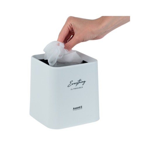 Кошик для паперів Axent Настільний контейнер для сміття, квадратний, білий (2132-21-A)