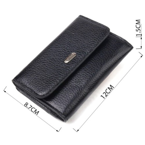 Гаманець Canpellini З натуральної шкіри флотар Чорний (21591)