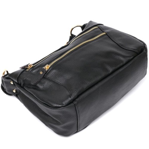 Сумка Vintage Шкіряна жіноча Чорна (20686)