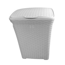 Кошик для білизни Консенсус Ротанг Білий 50 л (Консенсус/білий 50 л)