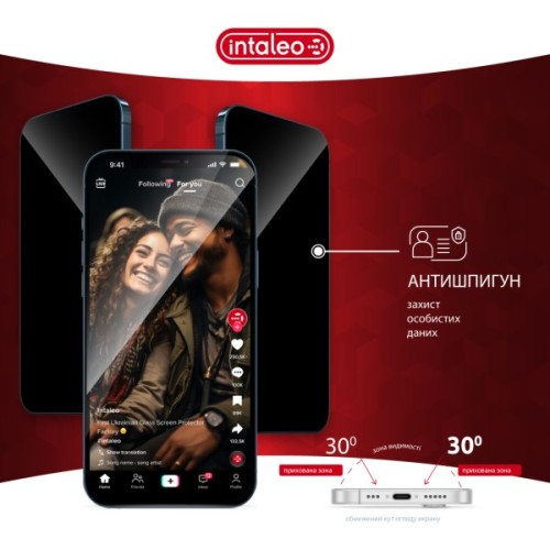 Скло захисне Intaleo Privacy Apple iPhone XR / Apple iPhone 11 Black (1283126606977)