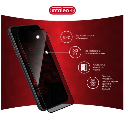 Скло захисне Intaleo Privacy Apple iPhone XR / Apple iPhone 11 Black (1283126606977)