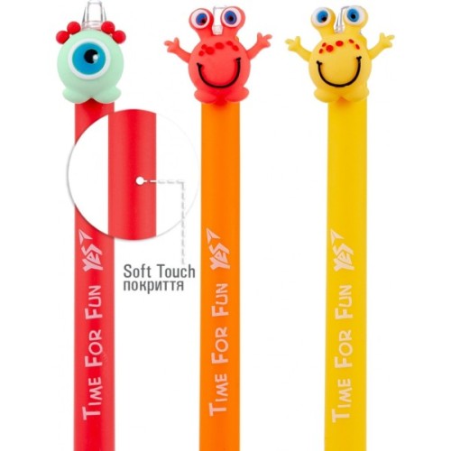 Ручка кулькова Yes Funny monsters автоматична 0,7 мм синя (412006)