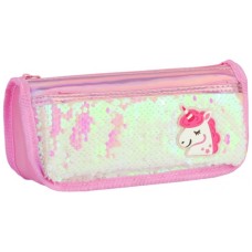 Пенал Cool For School 2 відділення з паєтками та аплікацією Білий (CF5949-white)