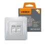 Комп'ютерна розетка Videx BINERA CAT6 + CAT6 подвійна сереб (VF-BNSK2PC6-SS)