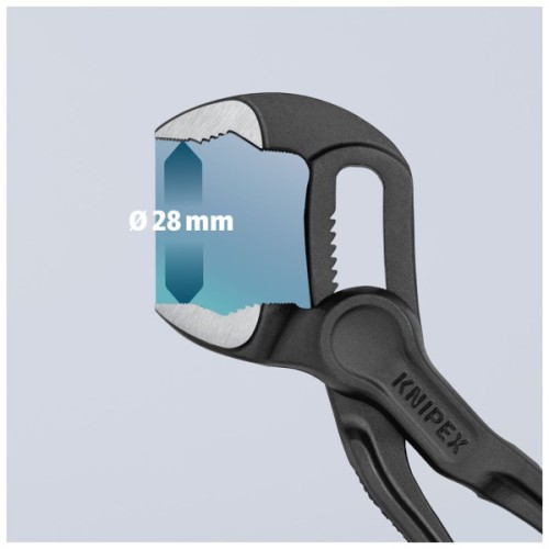 Кліщі KNIPEX COBRA XS переставні з фіксатором, 28 мм (1"), под ключ 24 мм, L-100 мм, Cr-V (87 00 100)