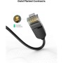 Патч-корд 0.5м, U/UTP CAT 6A Copper Ethernet Cable тонкий(діаметр 2.8мм) NW122 Black Ugreen (70331)