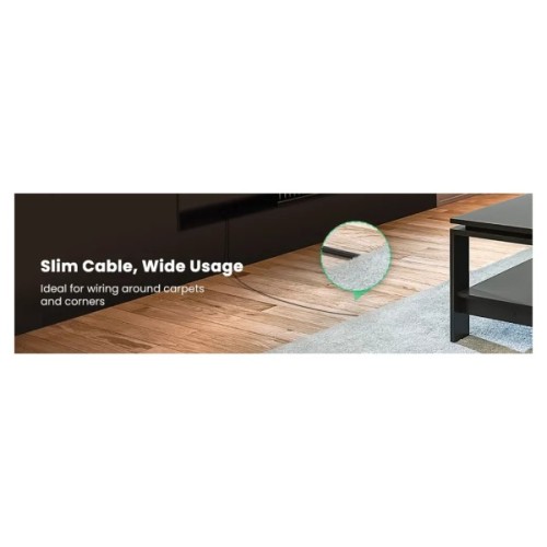 Патч-корд 0.5м, U/UTP CAT 6A Copper Ethernet Cable тонкий(діаметр 2.8мм) NW122 Black Ugreen (70331)