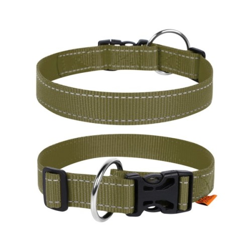 Нашийник для тварин Dog Extreme з нейлону регульований Ш 25 мм Д 31-49 см хакі (025231)