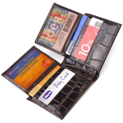 Портмоне Canpellini З натуральної шкіри Коричневе (21521)