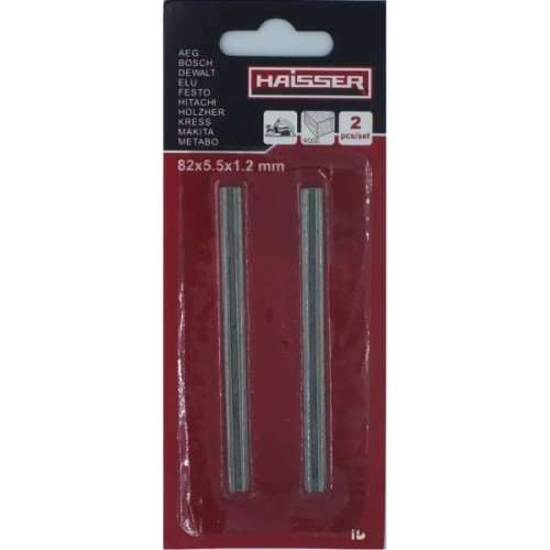 Полотно HAISSER для електрорубанка - 82x5.5x1.2мм, н-р 2шт (34809)