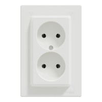 Розетка Schneider Electric ASFORA без заземлення подвійна біла (EPH9700121)