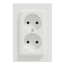 Розетка Schneider Electric ASFORA без заземлення подвійна біла (EPH9700121)