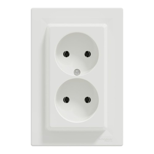 Розетка Schneider Electric ASFORA без заземлення подвійна біла (EPH9700121)
