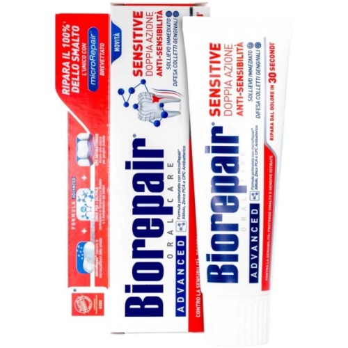 Зубна паста Biorepair Позбавлення чутливості Подвійна дія 75 мл (8017331077849/8017331097175)