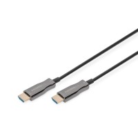 Кабель мультимедійний HDMI M to HDMI M 10m 4K AOC hybrid-fiber black Digitus (AK-330125-100-S)
