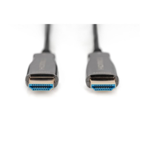 Кабель мультимедійний HDMI M to HDMI M 10m 4K AOC hybrid-fiber black Digitus (AK-330125-100-S)