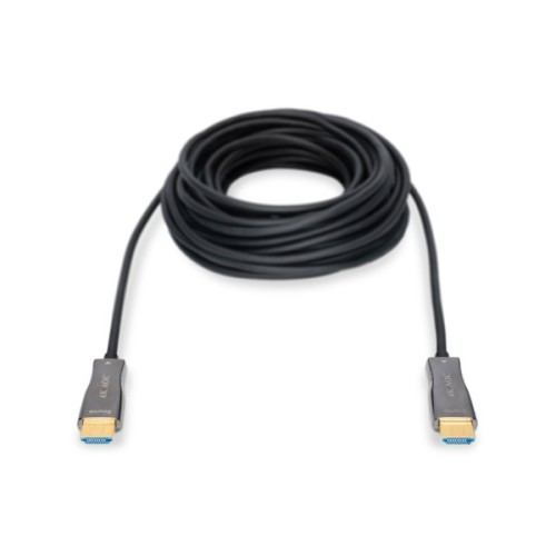 Кабель мультимедійний HDMI M to HDMI M 10m 4K AOC hybrid-fiber black Digitus (AK-330125-100-S)