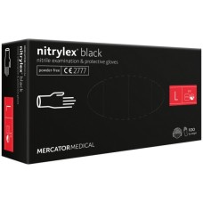 Медичні рукавички Mercator Medical Nitrylex Black Нітрилові Неопудрені діагностичні Розмір L 100 шт. Чорні (3.1019) (5906615037637/5906615134299)