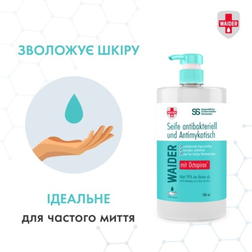 Рідке мило Waider антибактеріальної та протигрибкової дії 500 мл (4823098412106)