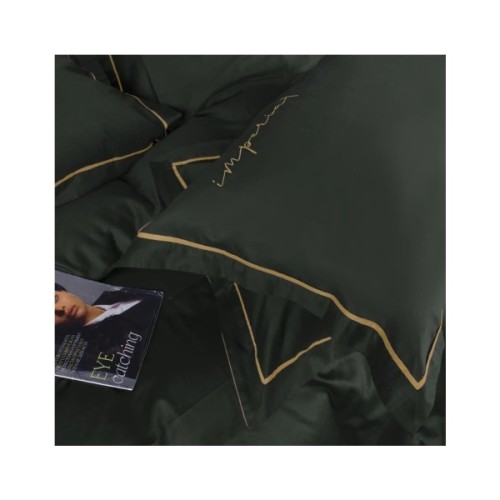 Постільна білизна MirSon Сатин Imperial Satin Emerald 175х210 двоспальний (2200008576240)