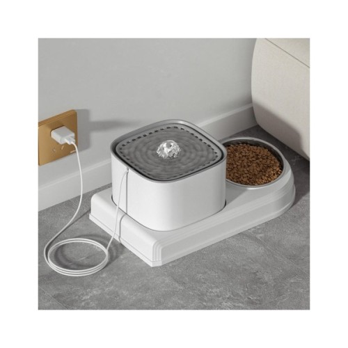 Універсальний посуд для тварин Lapka Фонтан з годівницею 2в1 (WF072)