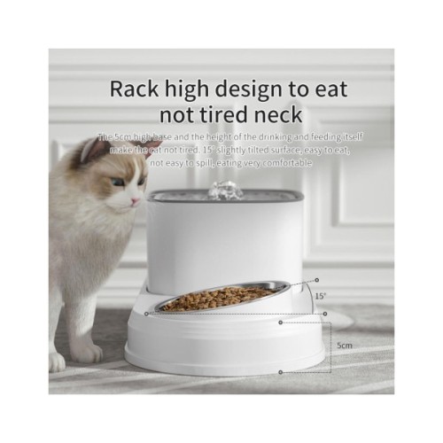 Універсальний посуд для тварин Lapka Фонтан з годівницею 2в1 (WF072)