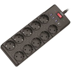 Мережевий фільтр живлення 2E 2E-SP10M3USBBK 3m (2E-SP10M3USBBK)