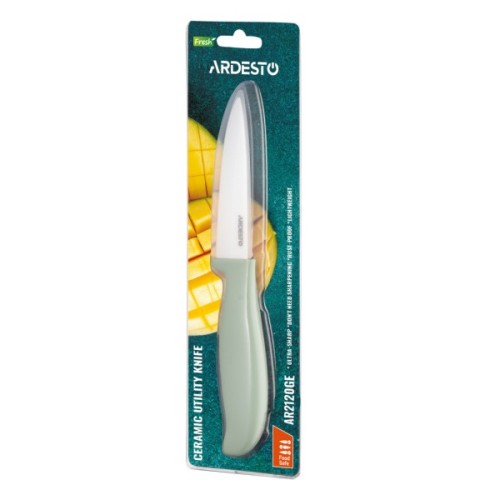 Кухонний ніж Ardesto Fresh 10см, кераміка, пластик, зелений світлий (AR2120GE)