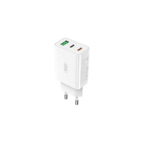 Зарядний пристрій XO L101 PD + QC3.0 (1USB/2Type-C/20W) + USB - MicroUSB White (XO-L101-WH)