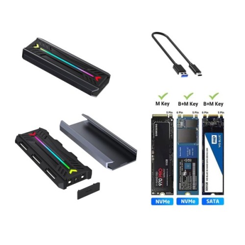 Кишеня зовнішня Dynamode M.2 SSD NVMe/SATA to USB-C USB 3.2 Gen2 tool-free (DM-CAD-SSD16)