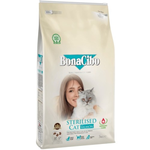 Сухий корм для кішок BonaCibo Sterilised Salmon 5 кг (8694686407028)