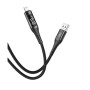 Дата кабель USB 2.0 AM to Lightning 1.0m 2.4A LED black XO (NB162-L-1-BK)