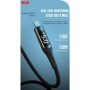 Дата кабель USB 2.0 AM to Lightning 1.0m 2.4A LED black XO (NB162-L-1-BK)