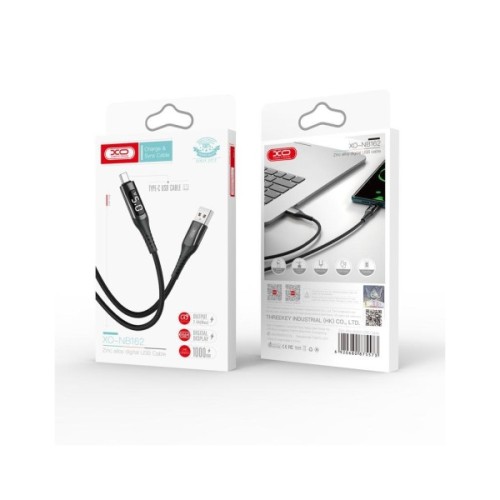 Дата кабель USB 2.0 AM to Lightning 1.0m 2.4A LED black XO (NB162-L-1-BK)