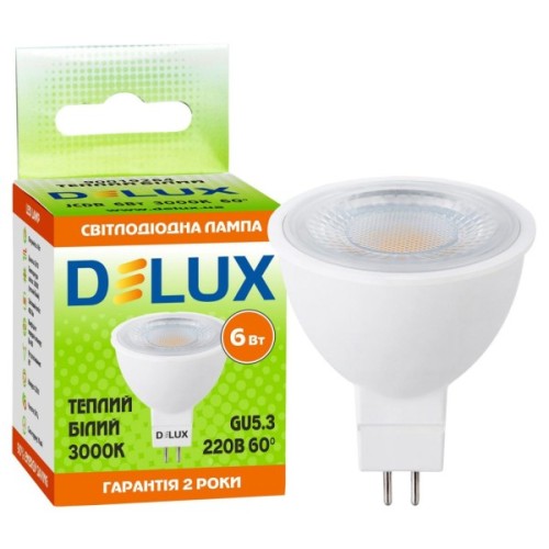 Лампочка Delux JCDR 6Вт 3000K 220В GU5.3 (90019264)