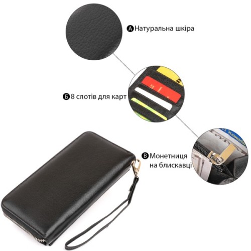 Гаманець ST Leather Шкіряний Чорний (19292)