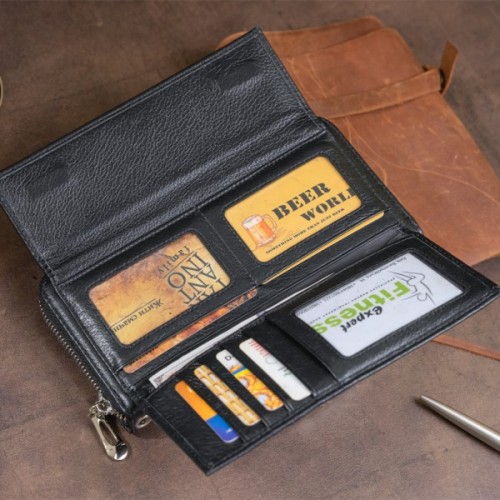 Гаманець ST Leather Шкіряний Чорний (19292)