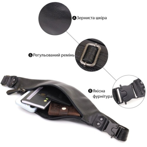 Сумка Shvigel Шкіряна Чорна (23136)