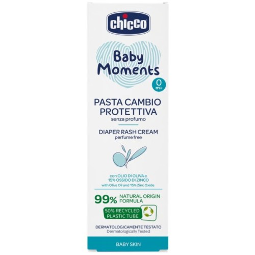 Дитячий крем Chicco Baby Moments від попрілостей з цинком під підгузок, 100 мл (12114.00)